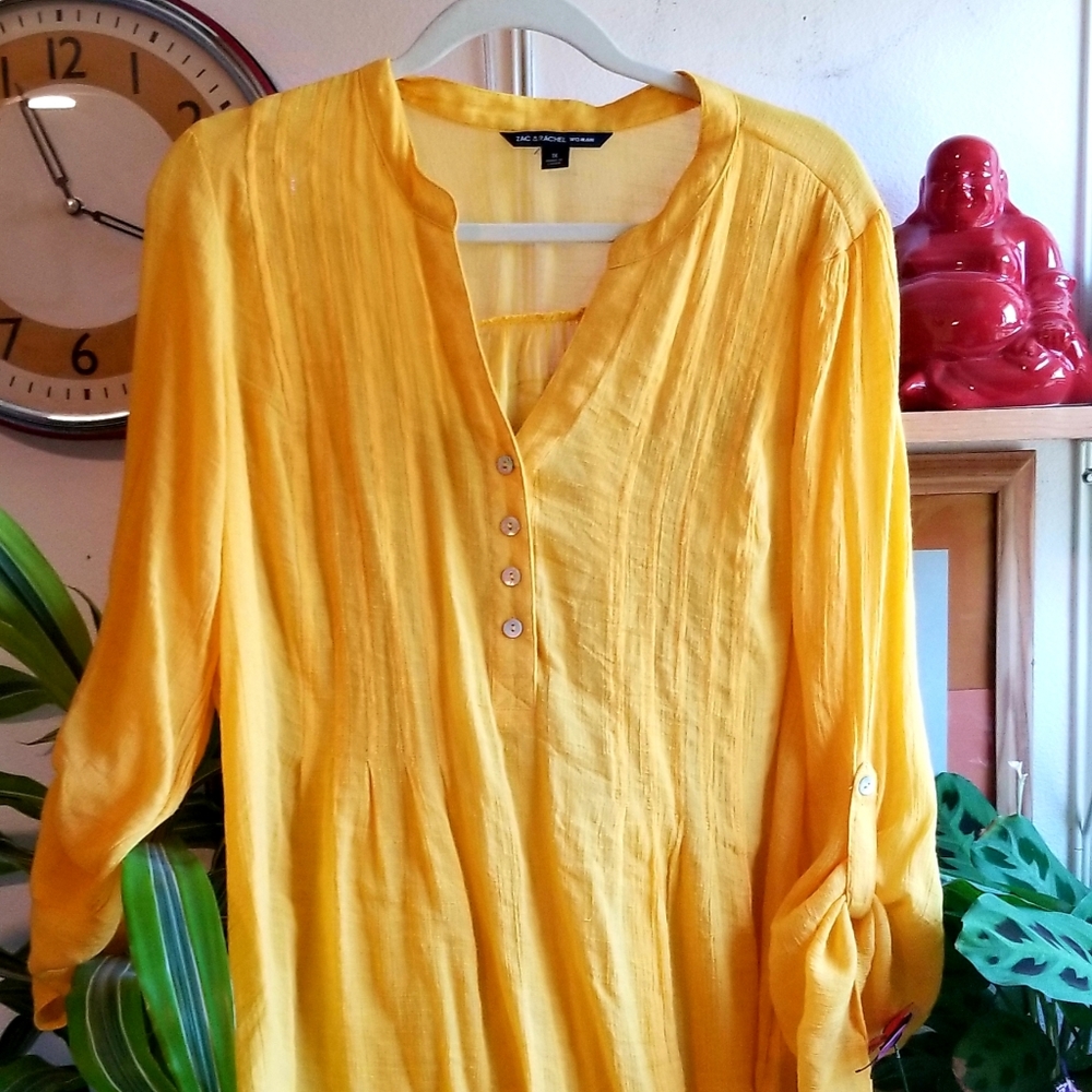 Bright yellow light cotton tunic